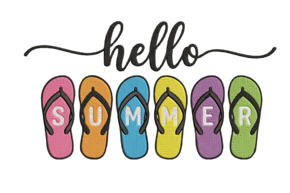 Hello Summer Flip Flops Embroidery Design Review