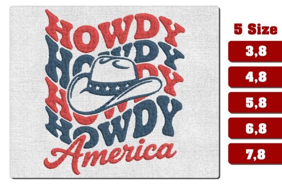 Howdy America Cowboy Hat Embroidery